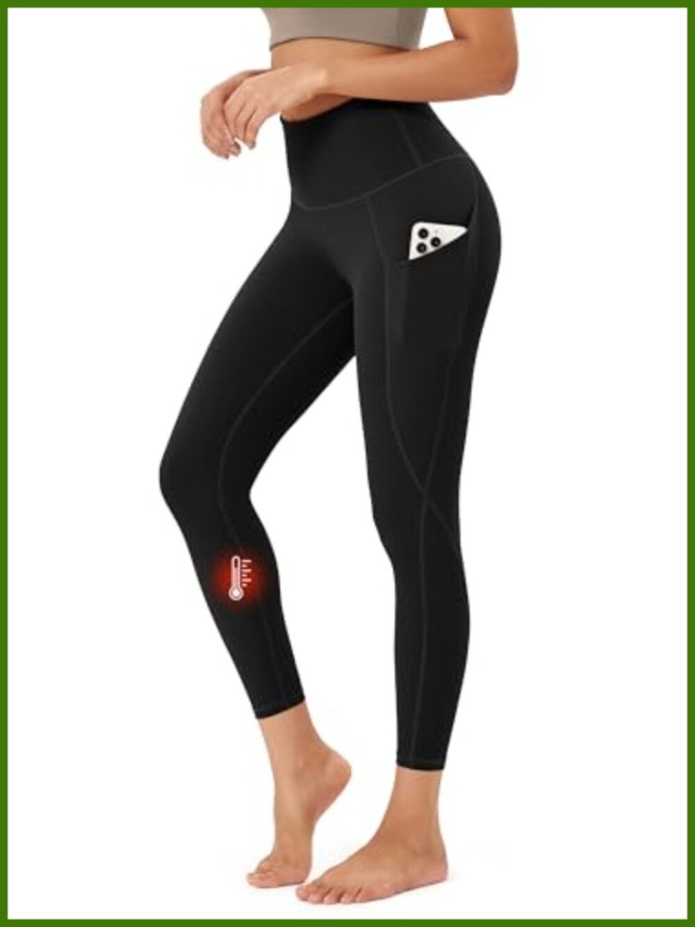 Fleece Lined High Waisted Yoga Pants with Pockets Thermal Leggings